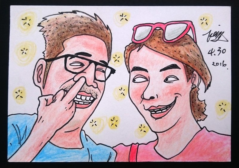 双人限定/定制彩色人像画/搞笑美式风/人像、宠物、惊喜/MKAC - 订制画像 - 纸 多色