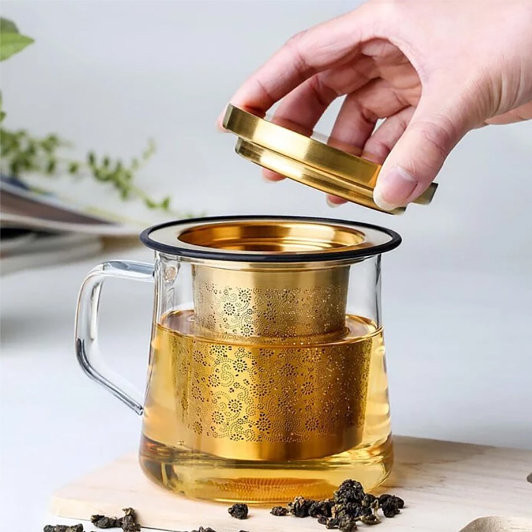 璀璨宽容滤茶杯(420ml) - 茶 - 玻璃 白色