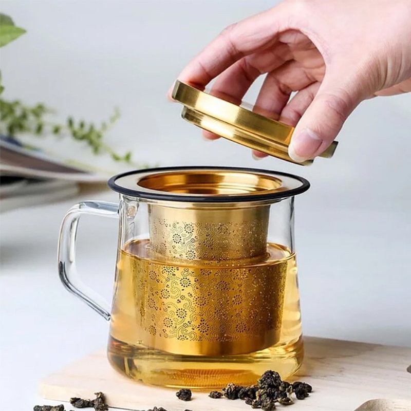 璀璨宽容滤茶杯(420ml) - 茶 - 玻璃 白色
