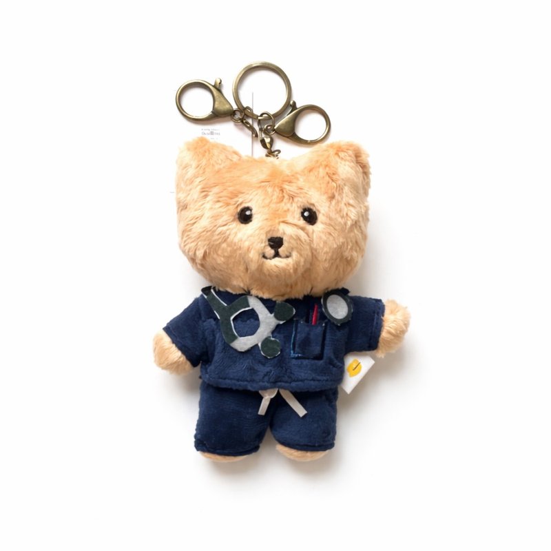 刷手服 林檎小熊穿制服 绒毛玩偶钥匙圈 医生 医师 医疗人员 - 钥匙链/钥匙包 - 聚酯纤维 蓝色