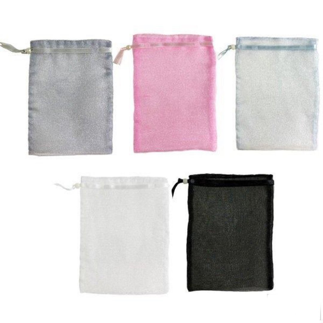 Organza pouch drawstring LL size 10 pieces OEM possible 5color - 收纳用品 - 聚酯纤维 白色