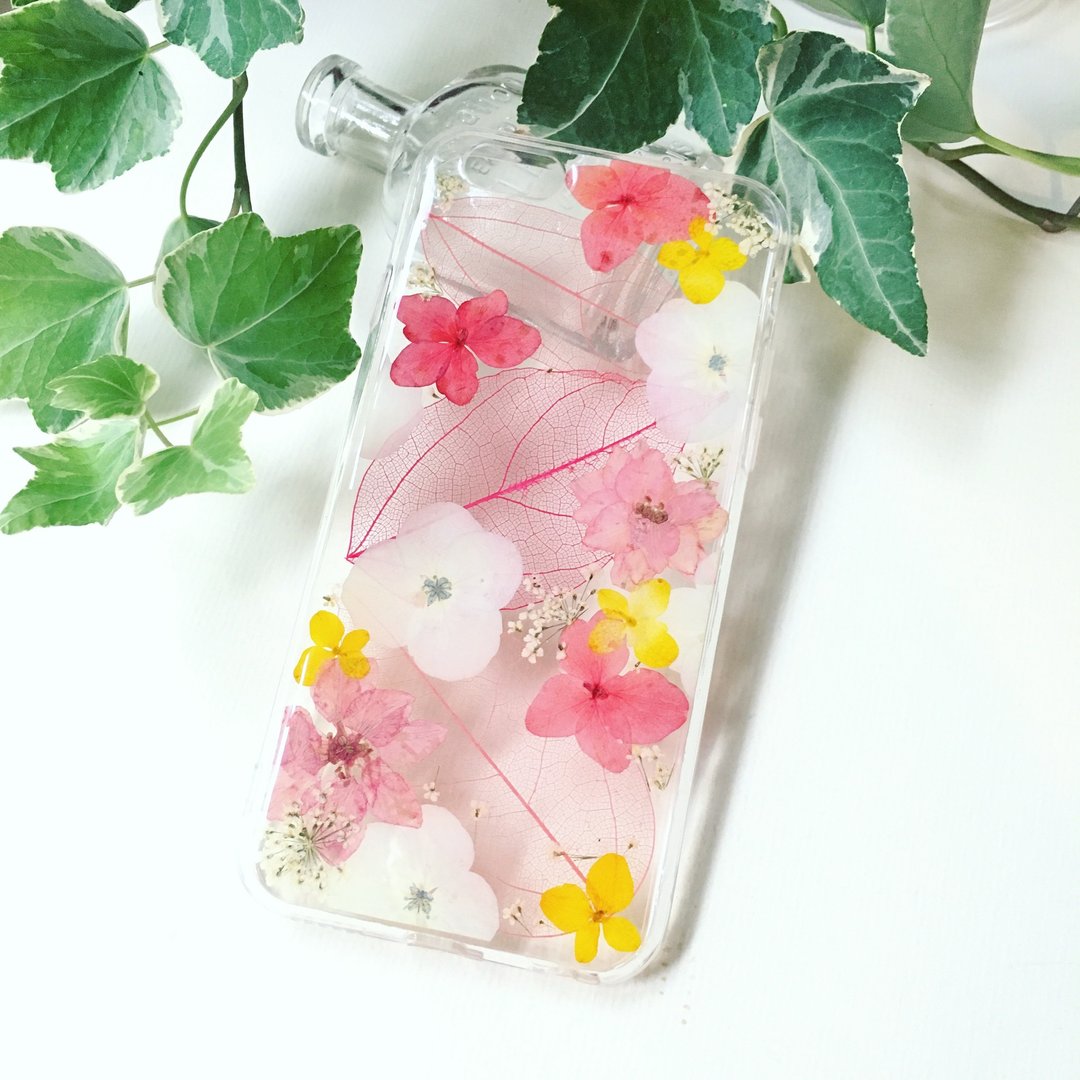 口香糖 可爱 压花手机壳 iPhone 押花手作手机壳 - 手机壳/手机套 - 植物．花 粉红色