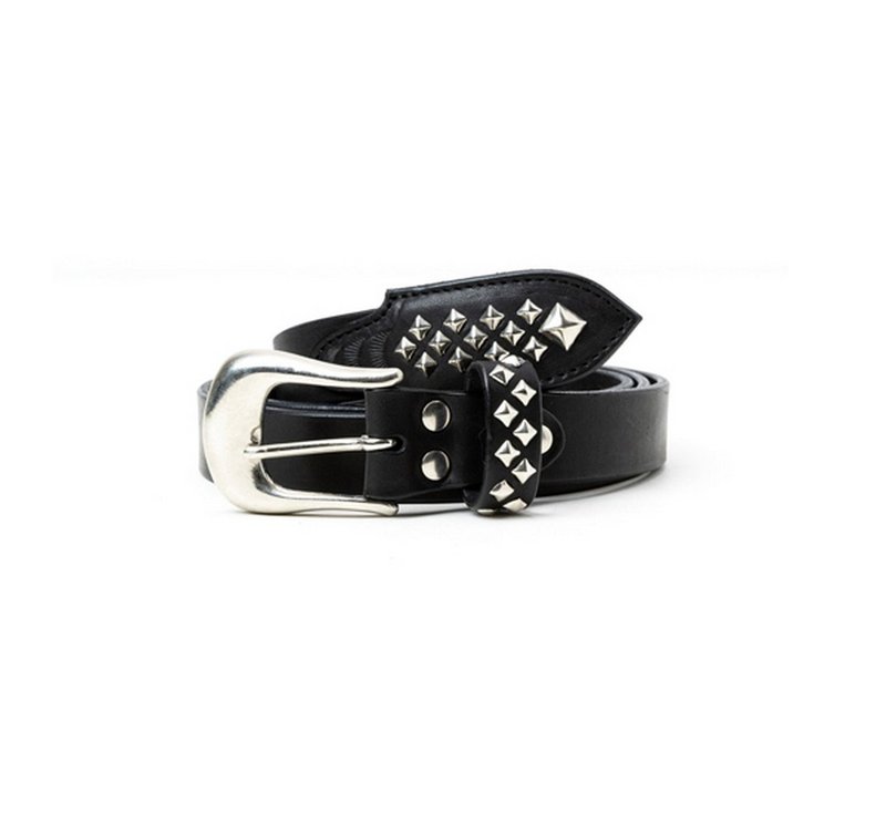 Calee Studs Leather Narrow Belt镀银铆钉细版牛皮腰带 - 皮带/腰带 - 其他材质 多色