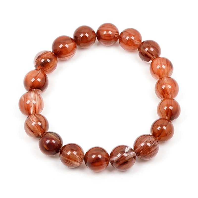 【正佳珠宝】红兔毛 顶级满丝兔毛幽灵 10.8-11.2mm 幽灵手珠 - 手链/手环 - 半宝石 多色