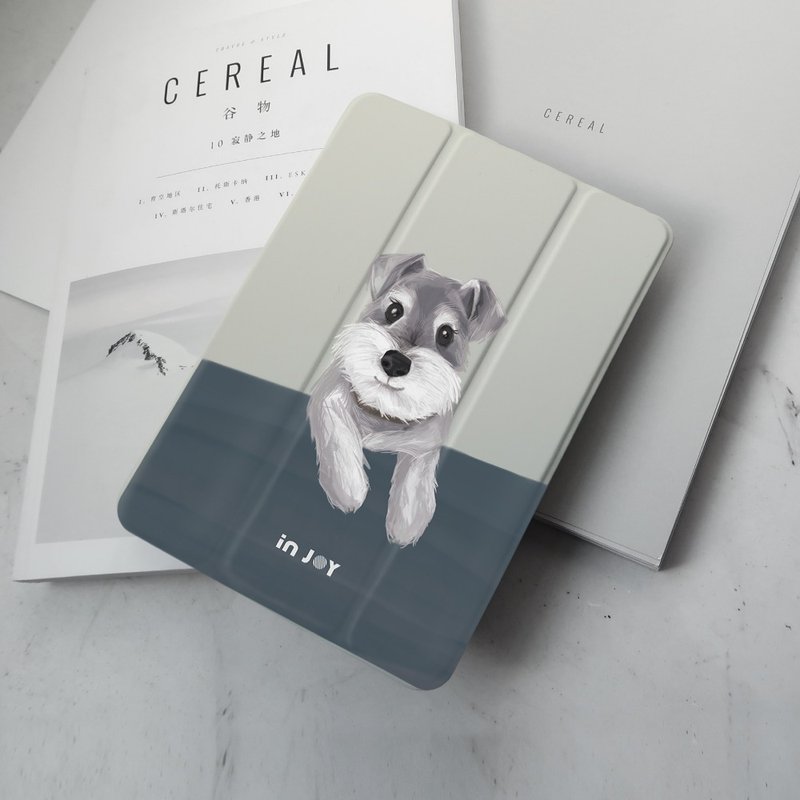 iPad case 12.9/Air5/iPad 9/mini6 迷你雪纳瑞 附笔槽平板保护套 - 平板/电脑保护壳 - 其他材质 灰色