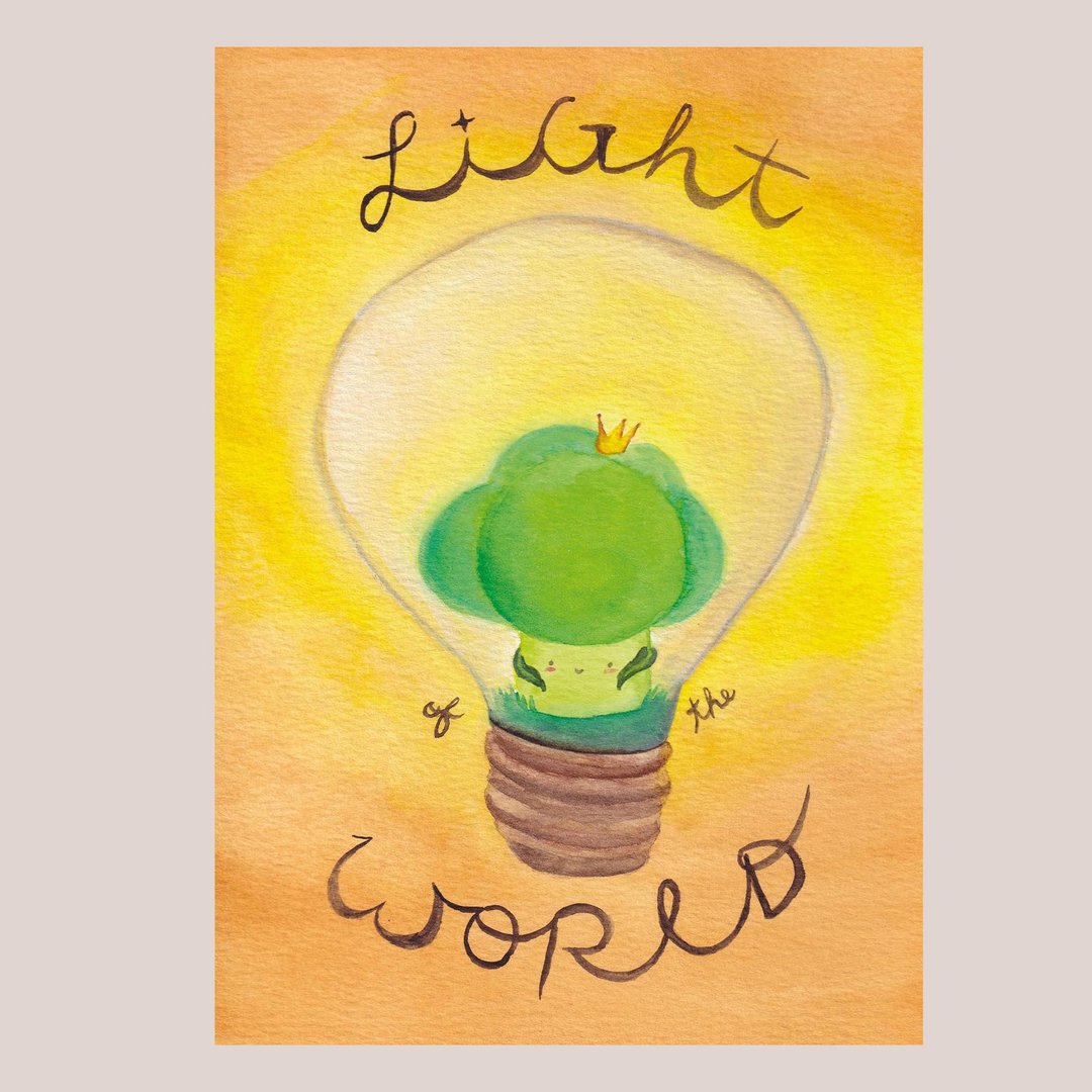 明信片 - 世界的光 Light Of The World - 西兰花王子 - 卡片/明信片 - 纸 橘色