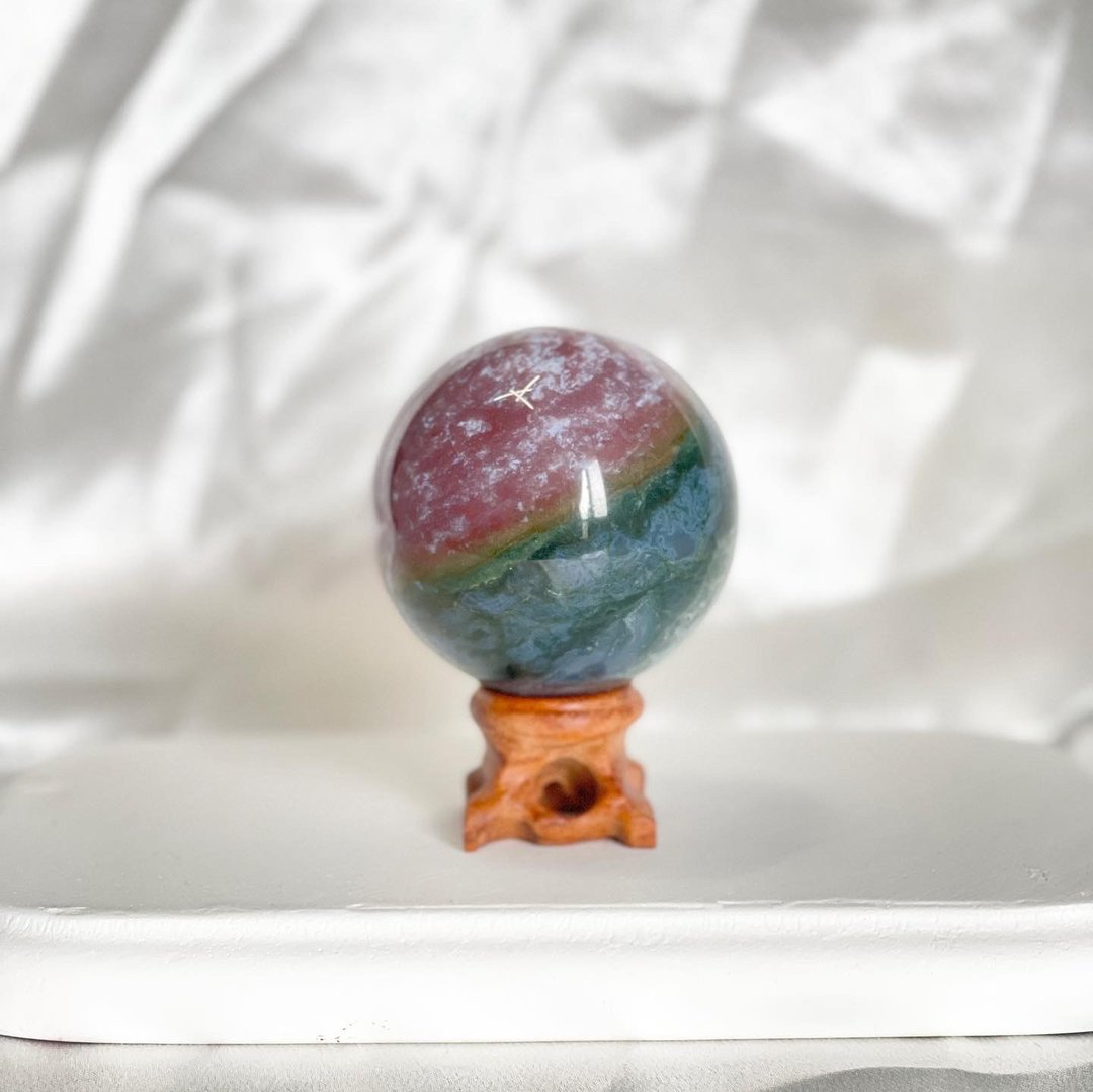 情人节礼盒 墨西哥 天然水草玛瑙球 - 摆饰 - 水晶 多色