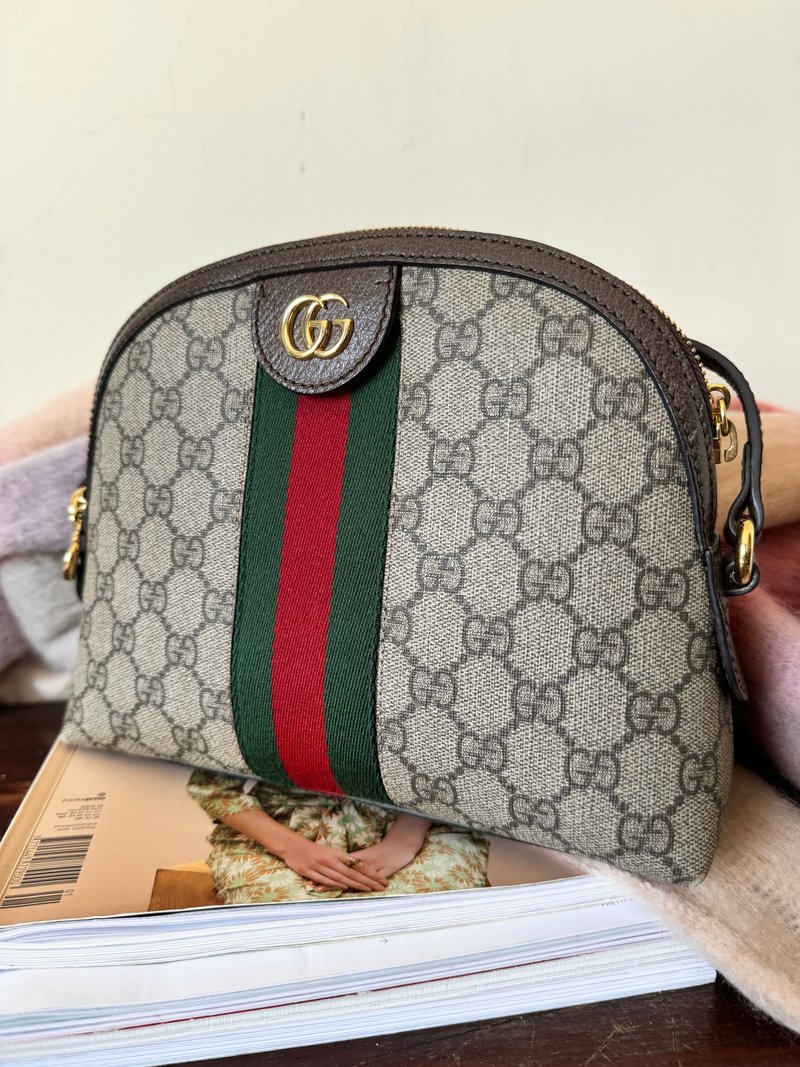 真品 正品 GUCCI连环老花侧背包贝壳包斜背包 - 侧背包/斜挎包 - 其他金属 金色