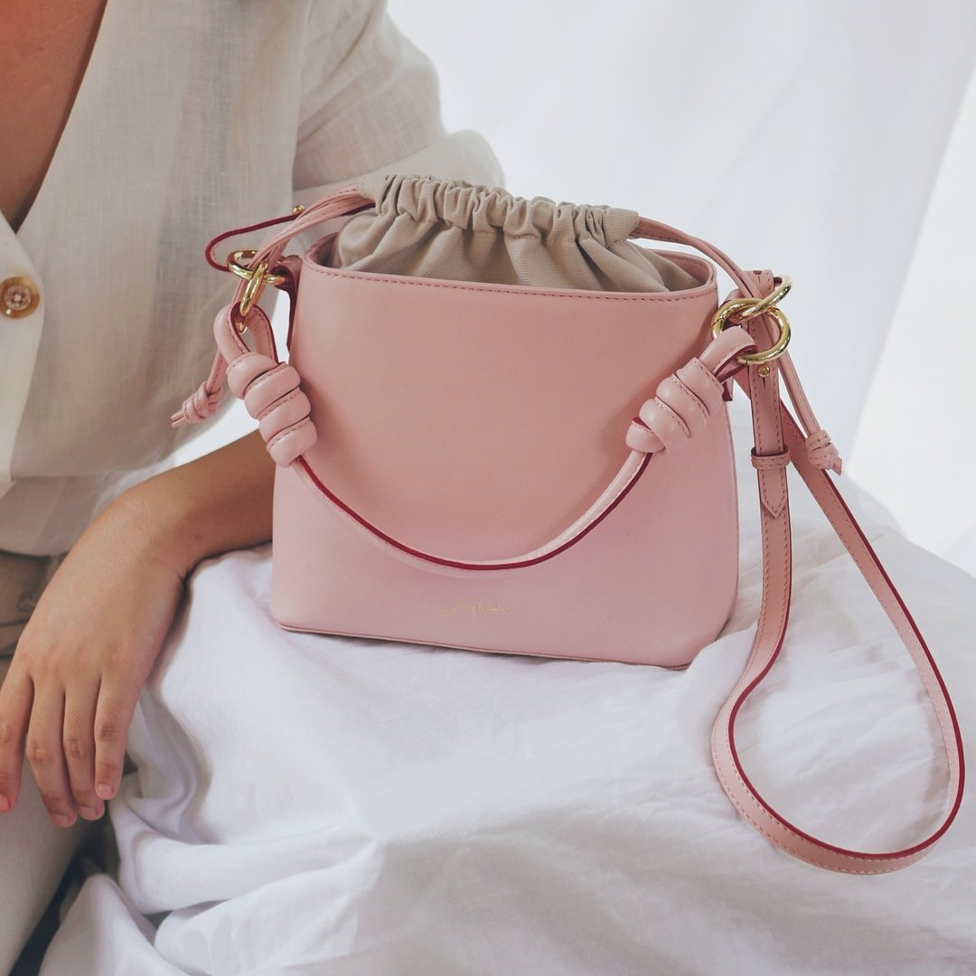 Jaychewin Fuji Bucket Bag / 樱花粉色 Sakura Pink - 侧背包/斜挎包 - 真皮 粉红色