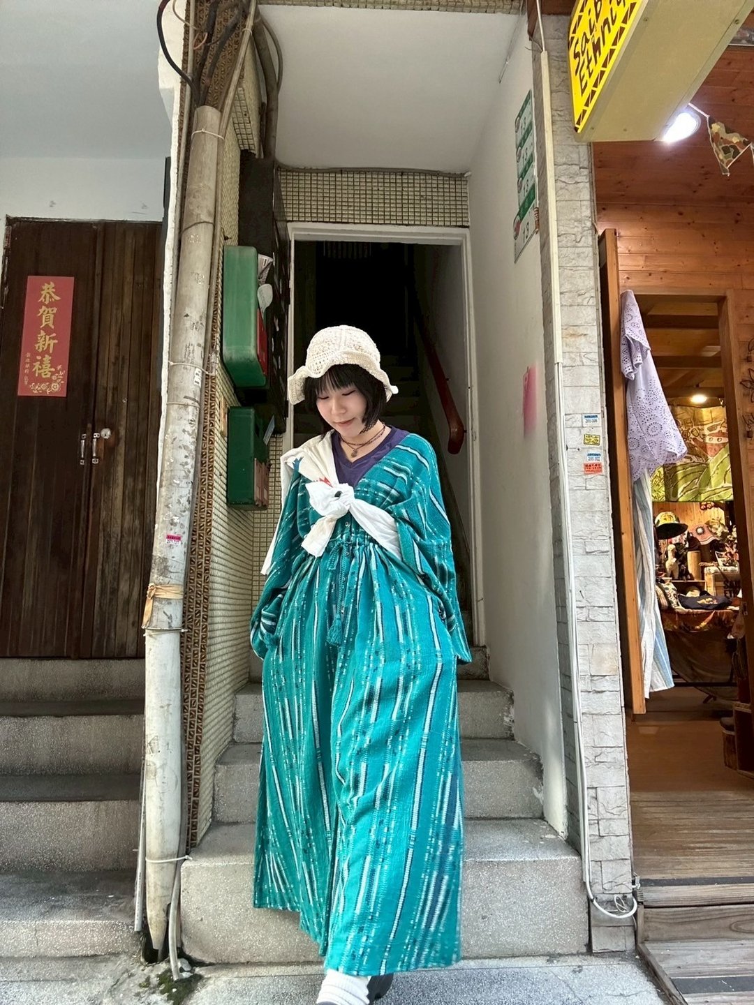 【热门预购】南印度织纹抽绳洋装 (3色)   IMC-5209 - 洋装/连衣裙 - 棉 
