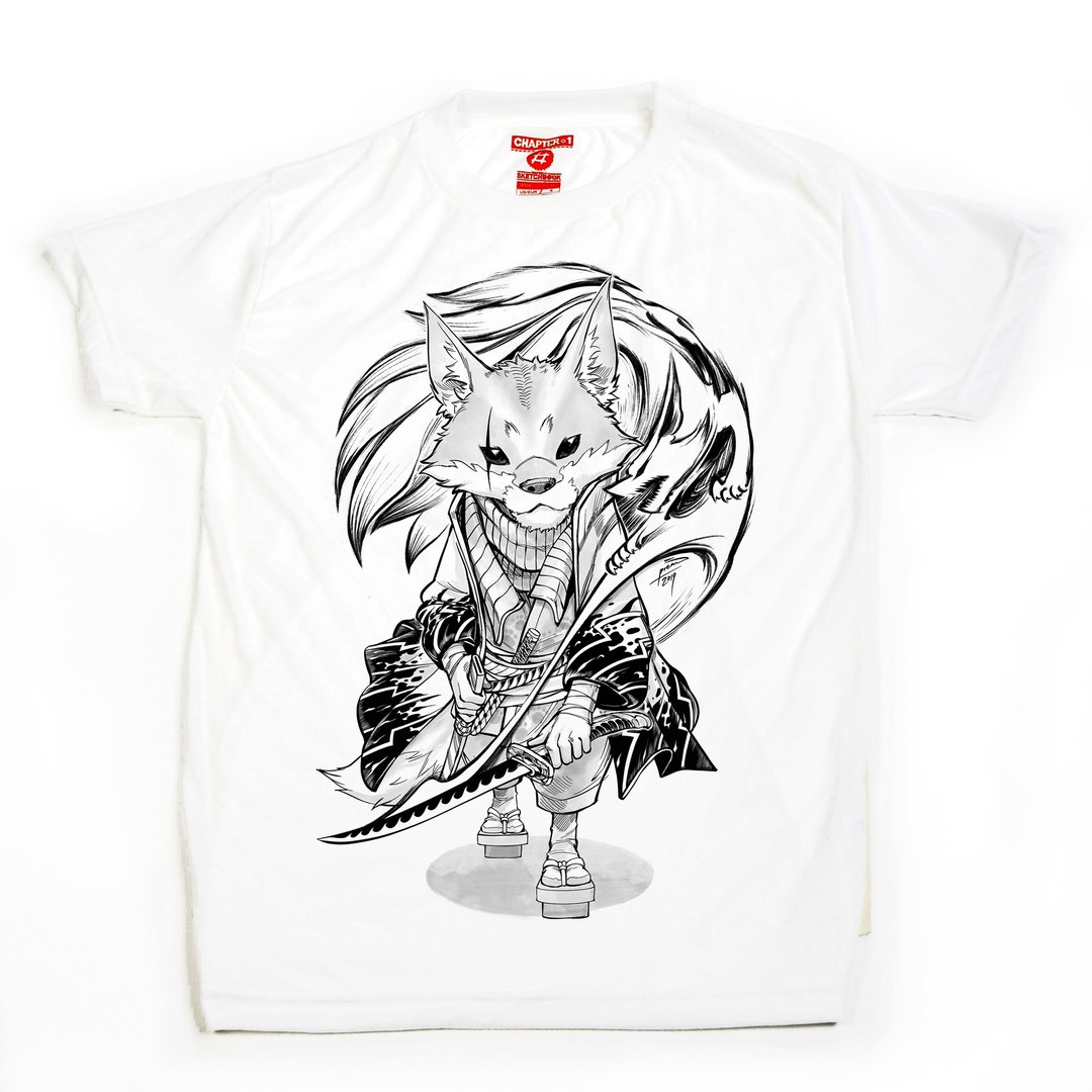 Fox Ronin soft unisex men woman cotton mix Chapter One T-shirt - 男装上衣/T 恤 - 棉 白色