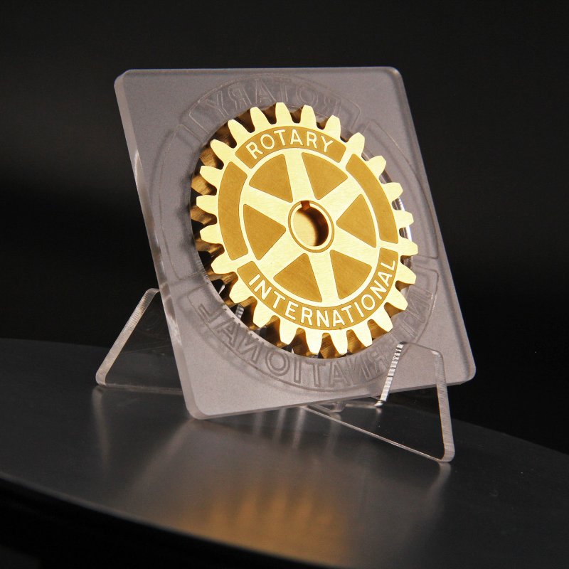 【航太边角料再造】招财进宝-轮我发财-扶轮通宝 - 摆饰 - 铝合金 金色