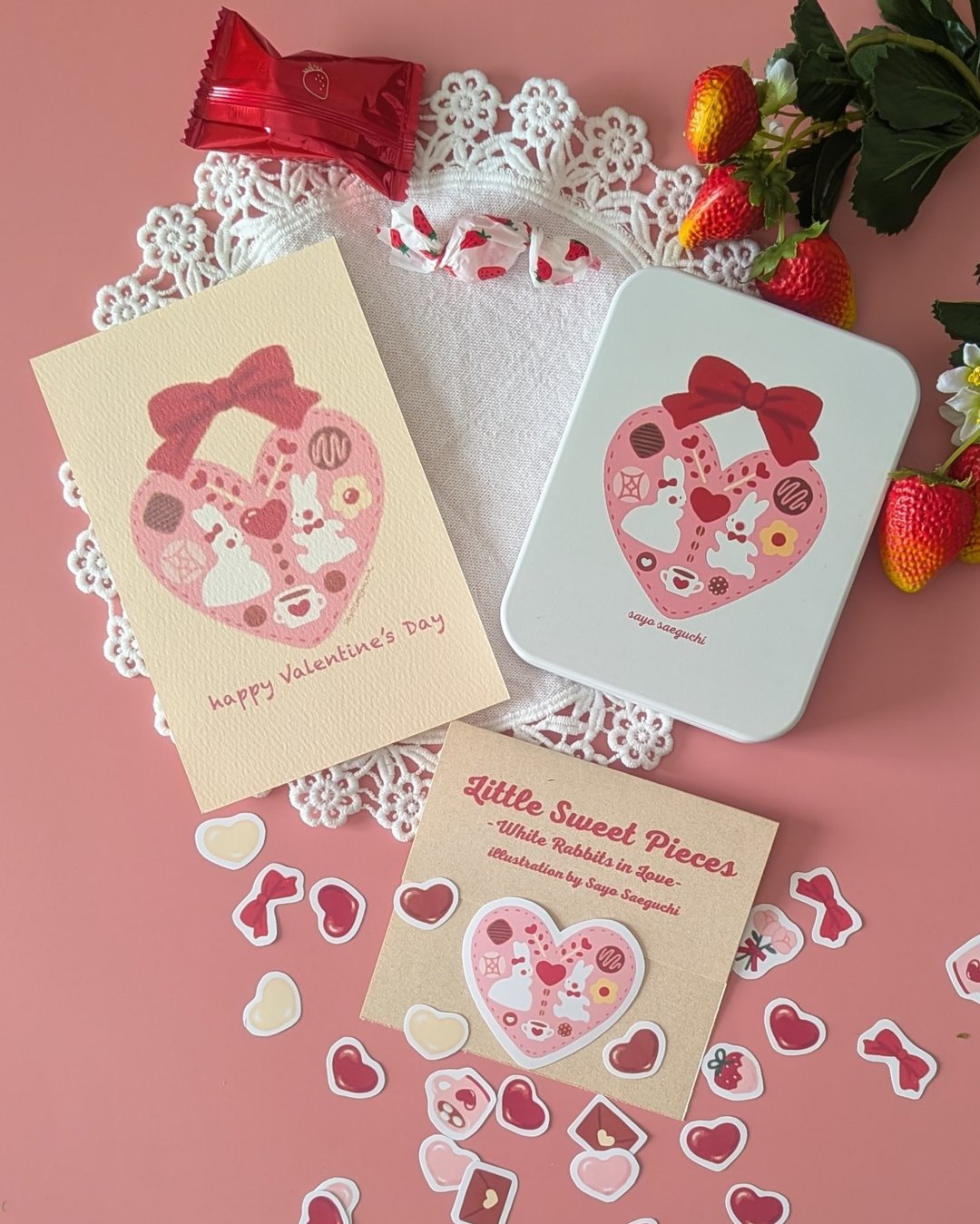 【Pinkoi 独家】附饰品盒贴纸组 - 恋兔物语 - - 贴纸 - 其他材质 白色
