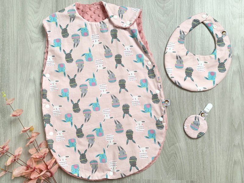 活力彩蛋兔弥月组 防踢被 防踢背心 围兜兜 - 其他 - 棉．麻 