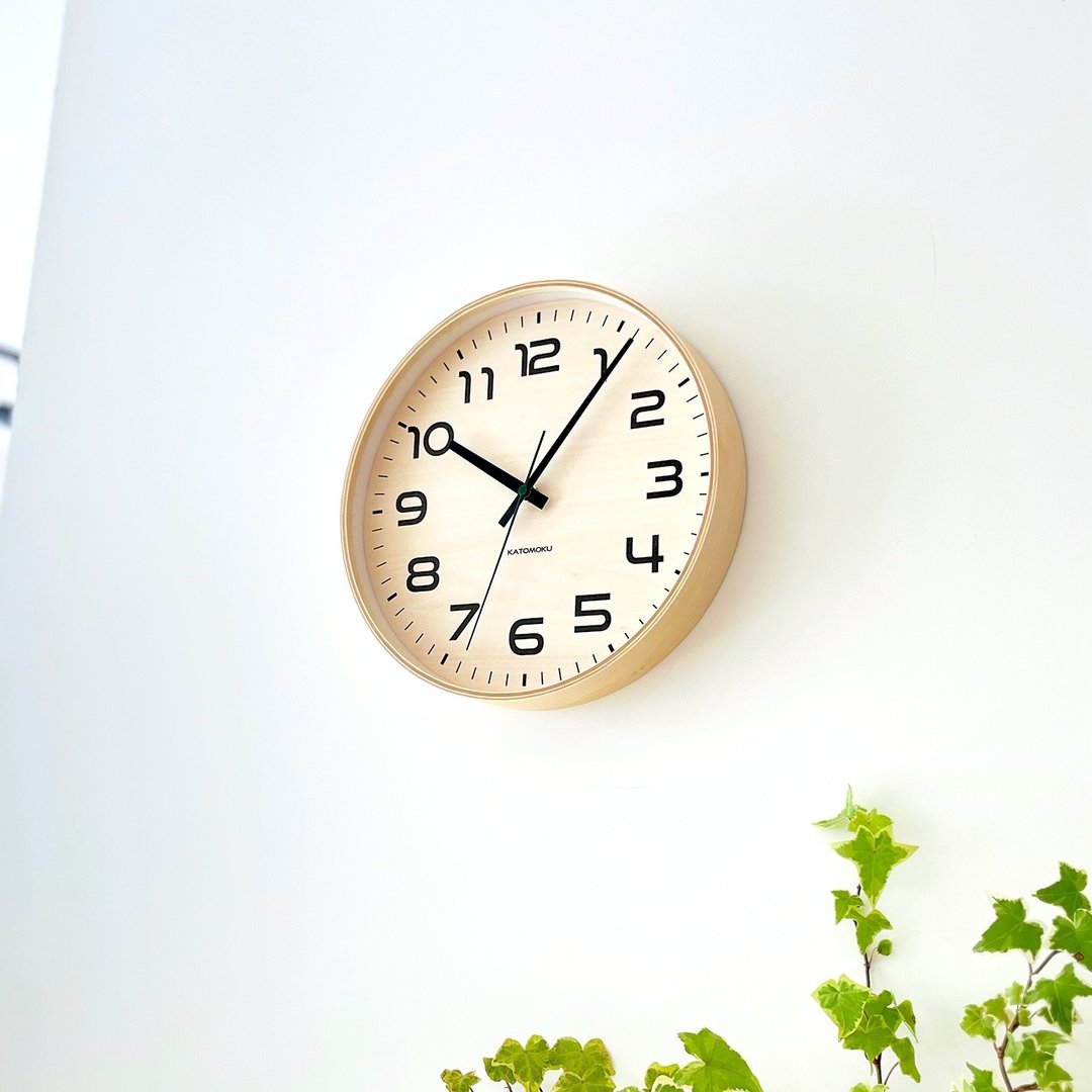 KATOMOKU plywood clock 23 自然色 (km-145NA) 挂钟 日本制造 - 时钟/闹钟 - 木头 