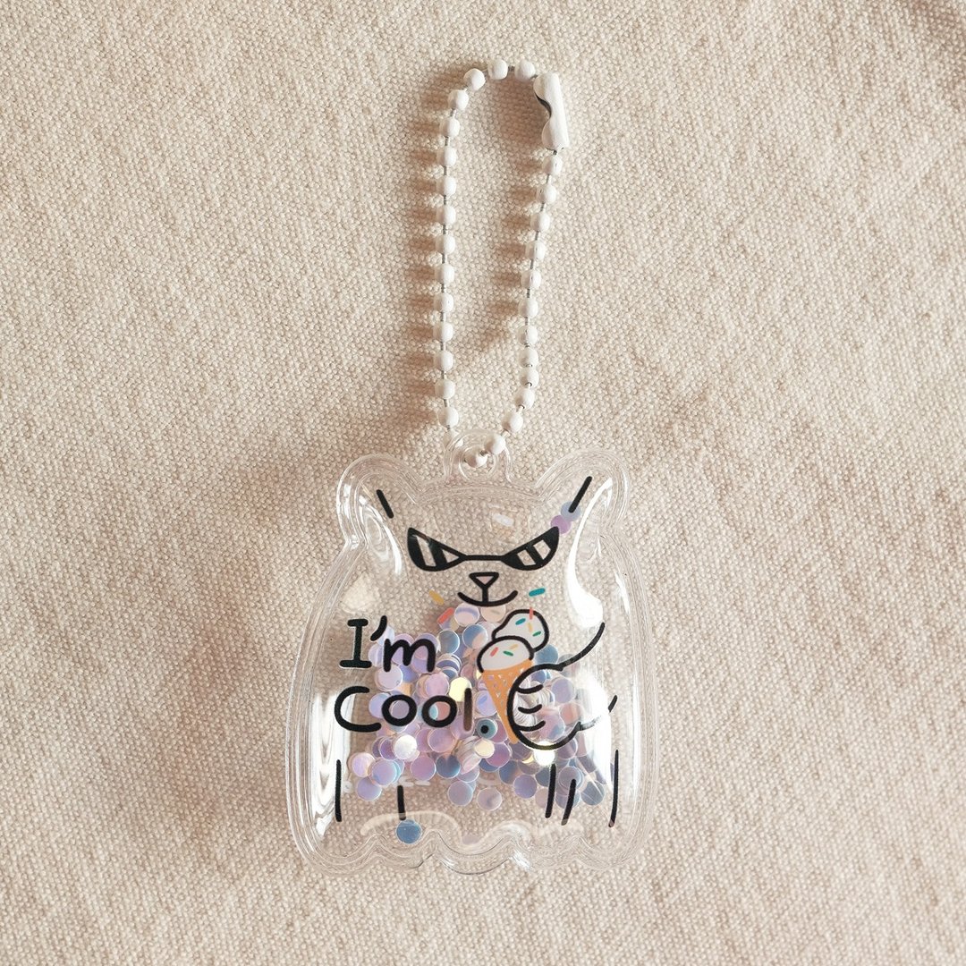 猫幽灵正能量钥匙圈 / I'm cool. - 钥匙链/钥匙包 - 塑料 多色