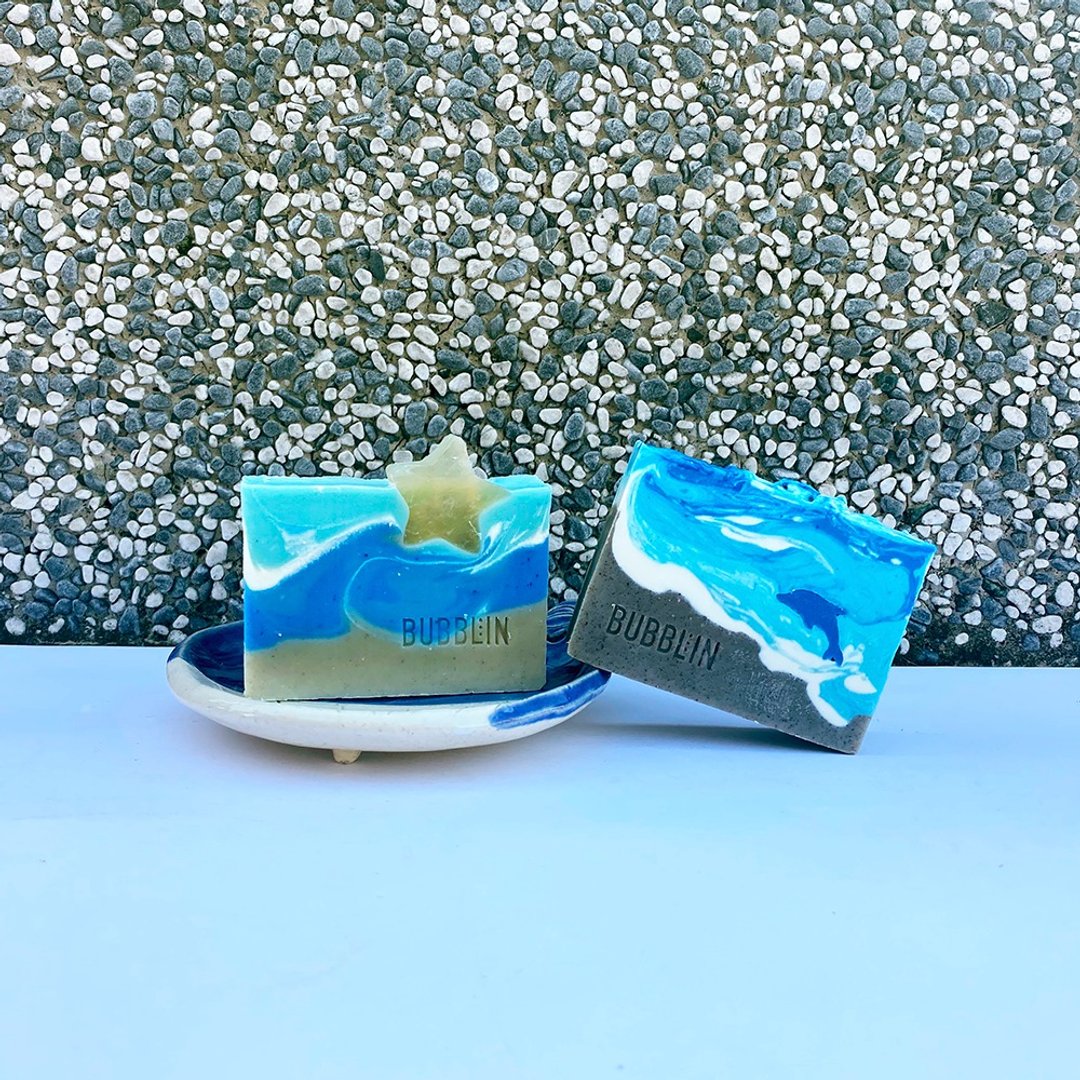 爱海洋 The Ocean | 矿泥手工皂 (Face/Body) - 肥皂/手工皂 - 其他材质 蓝色