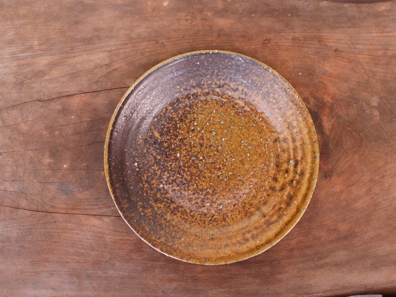 备前瓷盘(19.5cm) sr3-082 - 盘子/餐盘/盘架 - 陶 咖啡色