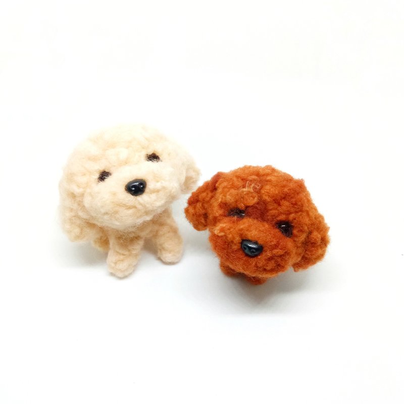 呆萌萌的贵宾狗 -羊毛毡摆饰 - 摆饰 - 羊毛 多色
