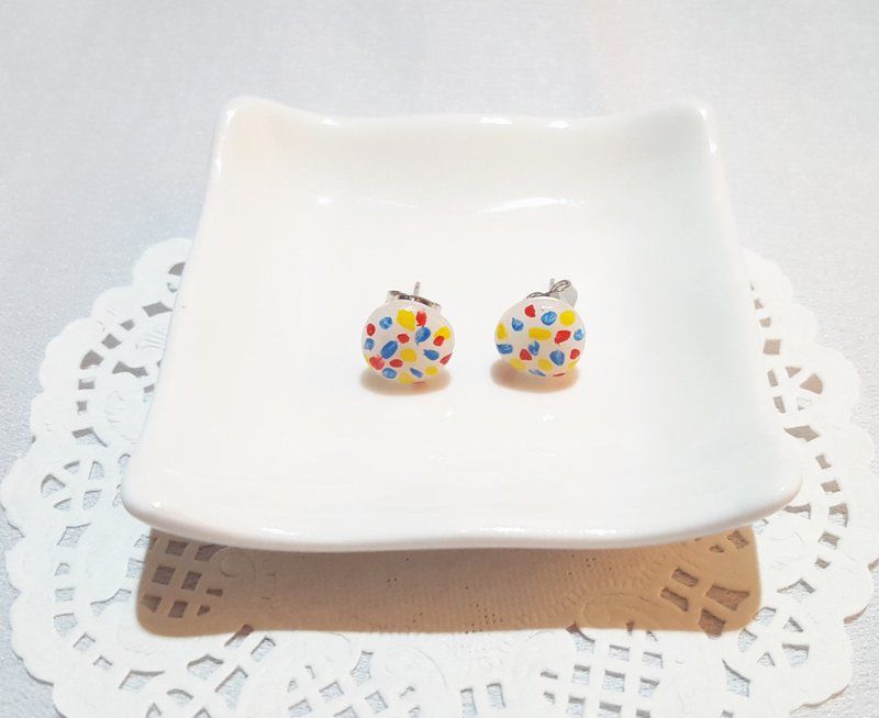 仿真食物 糖果【 缤纷QQ糖  】造型 抗过敏耳针/耳环 - 耳环/耳夹 - 树脂 白色
