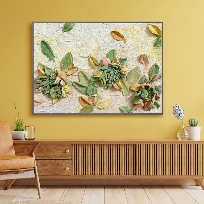 【绘画创作】肌理刮刀-乐·向日葵 - 画框/相框 - 其他材质 