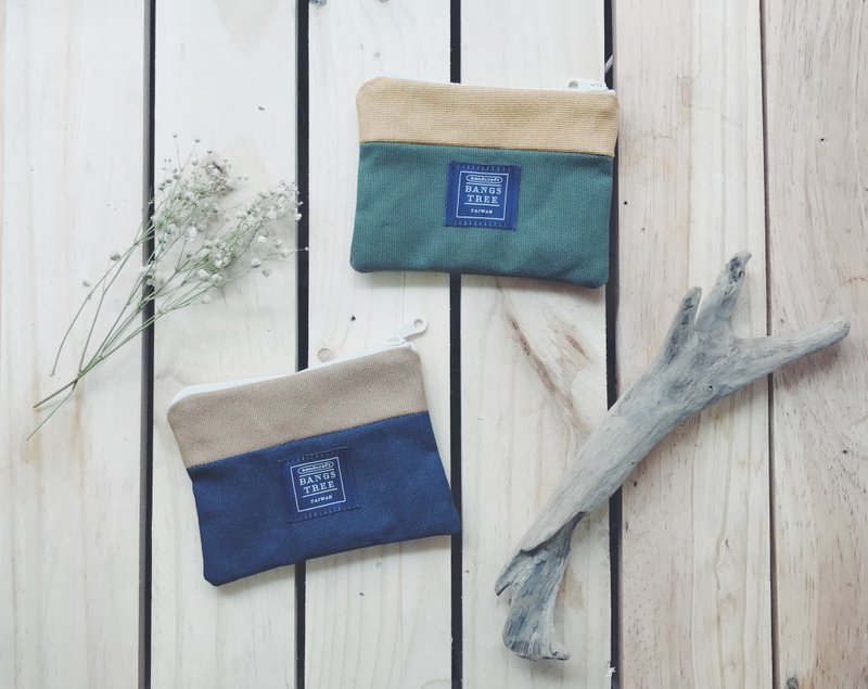 零钱包_ 棕蓝色系 - 零钱包 - 棉．麻 蓝色