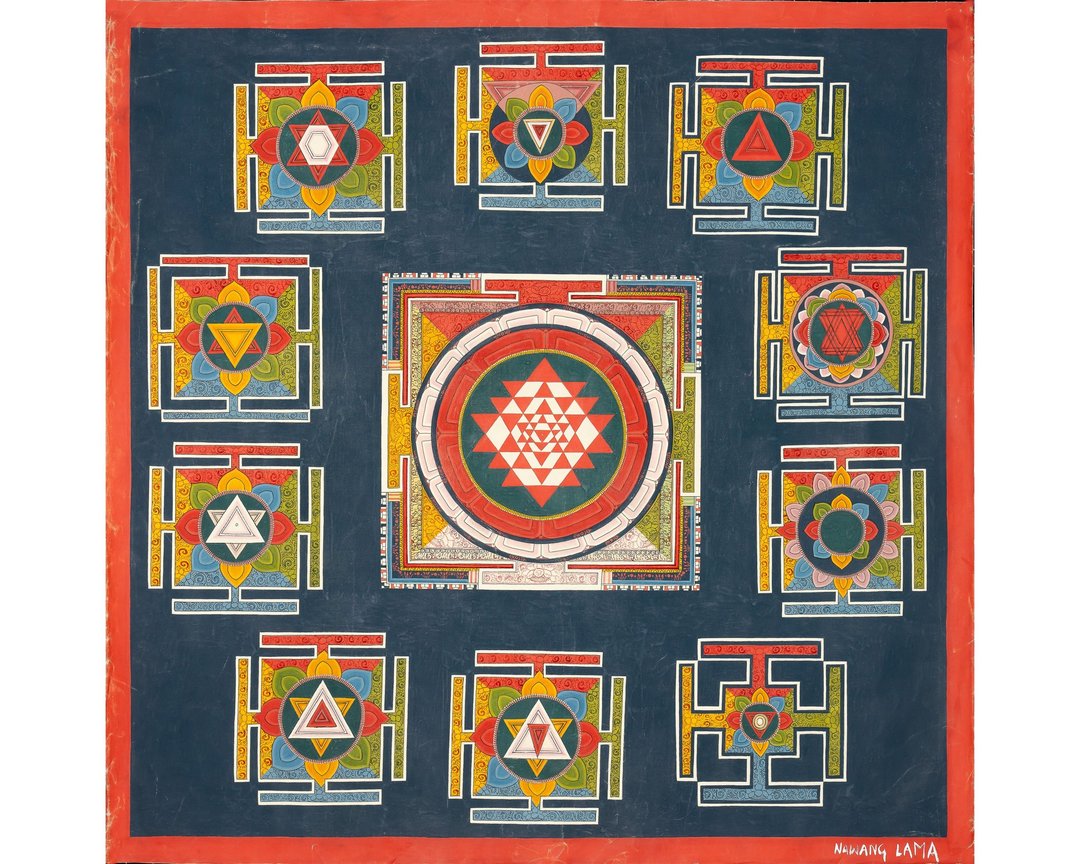 正宗 Shree Yantra 曼陀罗——丰盛、能量与平衡的圆满之轮 - 墙贴/壁贴 - 其他材质 多色