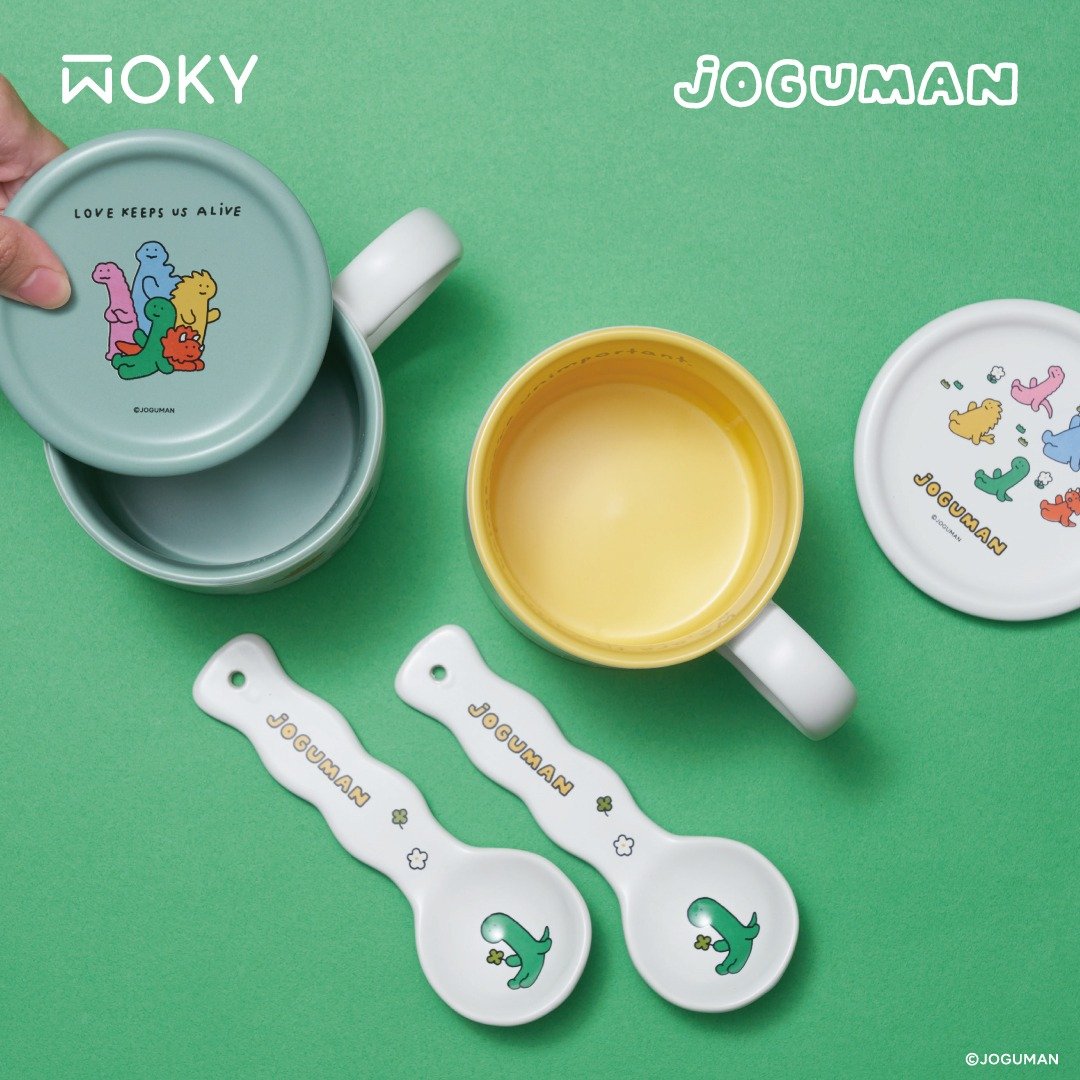 【WOKY Meets JOGUMAN】点心盘陶瓷马克杯 - 咖啡杯/马克杯 - 瓷 