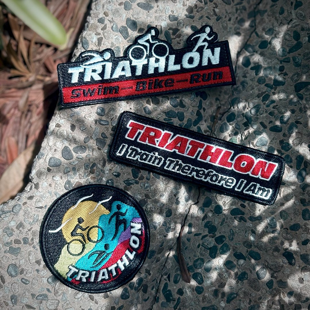 【刺绣布贴】TRIATHLON 铁人三项 魔鬼毡版  (三款) - 编织/刺绣/羊毛毡/裁缝 - 绣线 