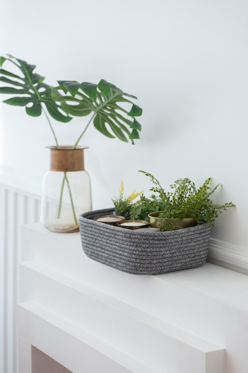 FLATPEACH |  BASKET GRAY - 置物架/篮子 - 塑料 灰色