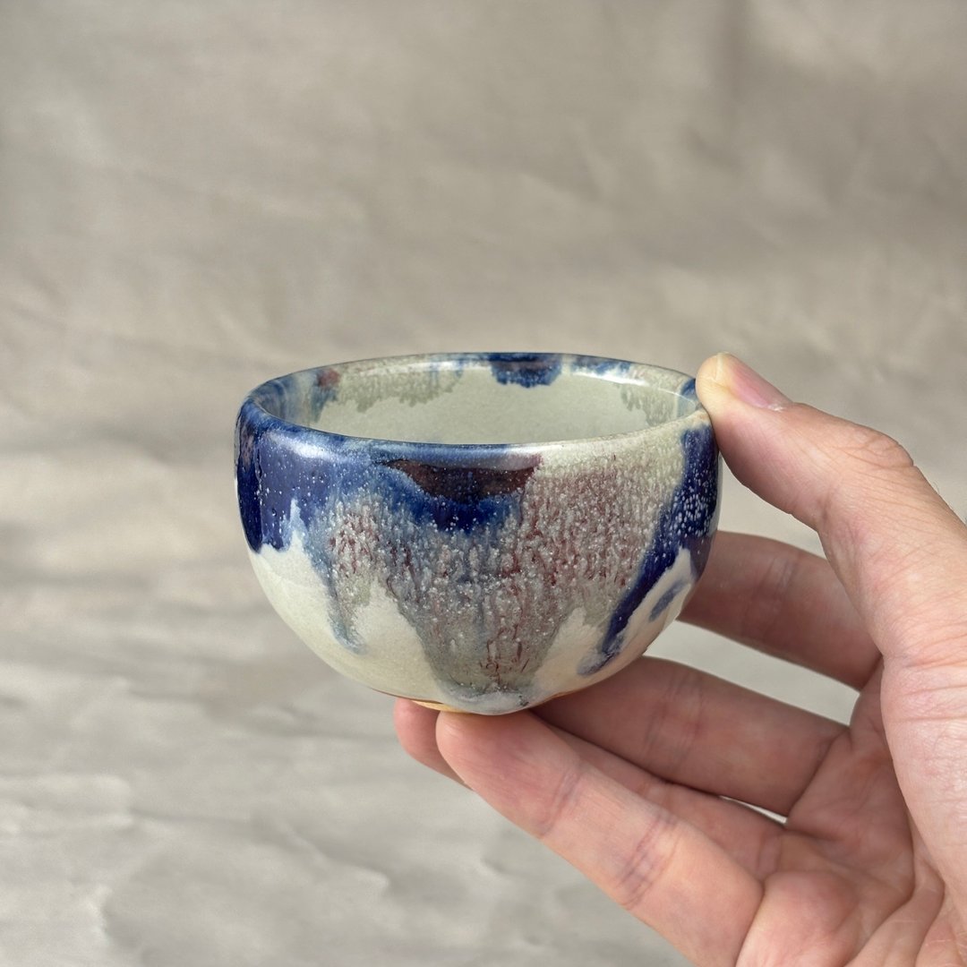 良时美器 白雪志野烧茶杯 100ml 台湾手作茶杯 - 茶具/茶杯 - 陶 白色