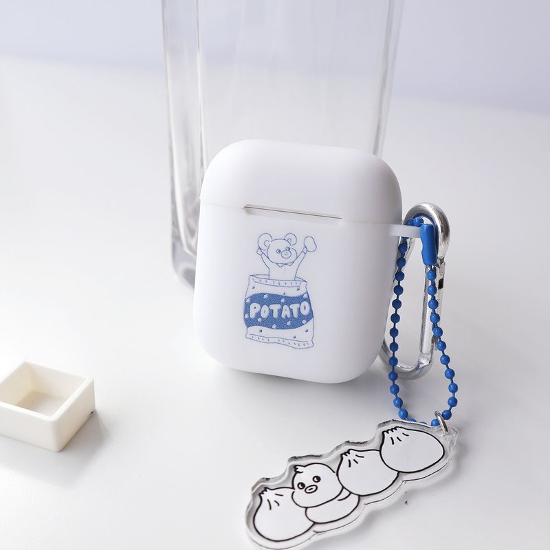 老鼠洋芋片AirPods保护套含吊饰 - 耳机收纳 - 塑料 白色