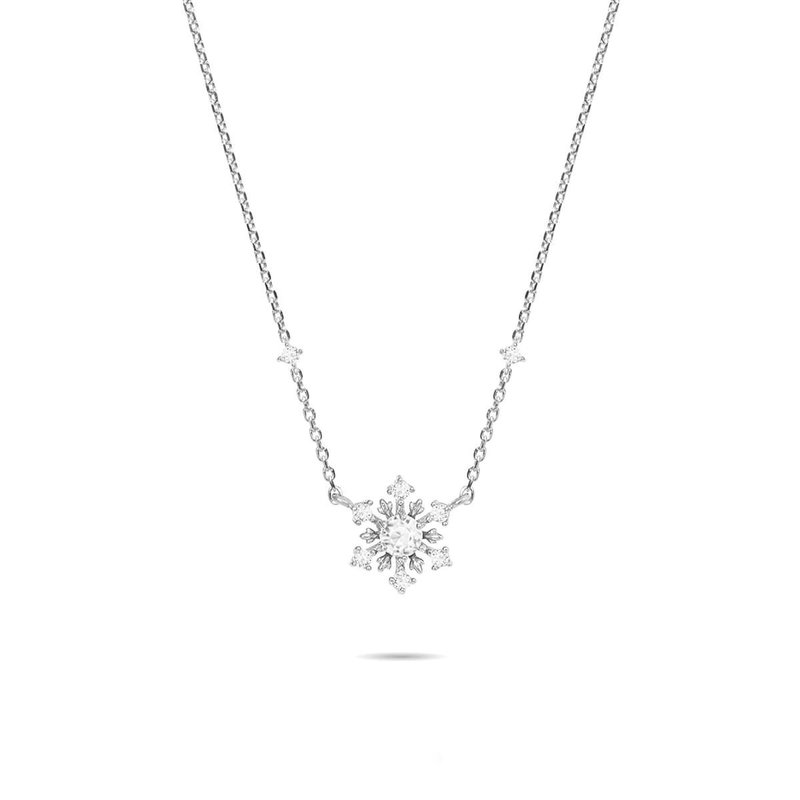 L'amour 闪烁雪花项链 (白金色) - 项链 - 纯银 