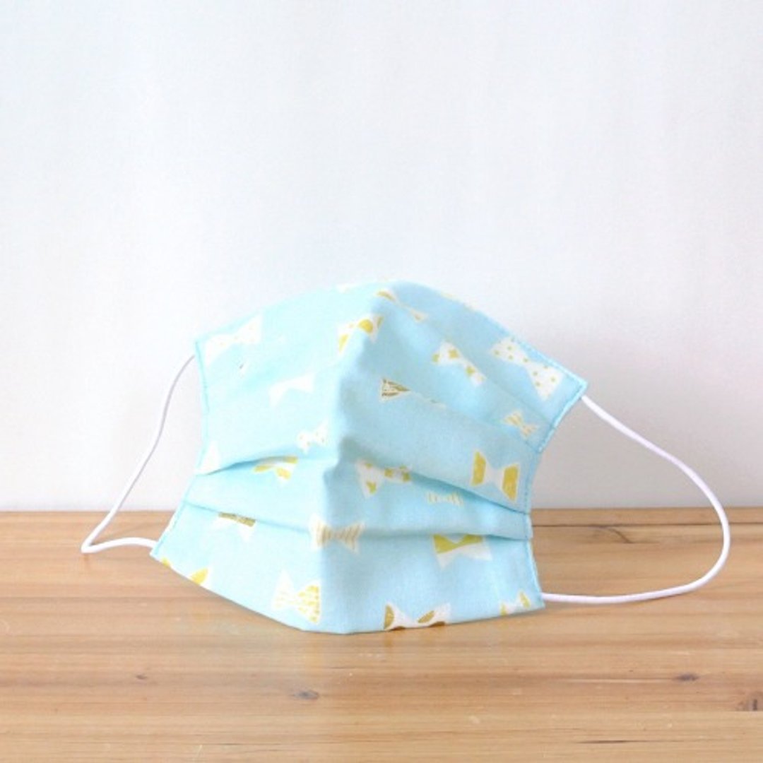 handmade masks Glitter ribbon Lightblue - 口罩 - 棉 蓝色