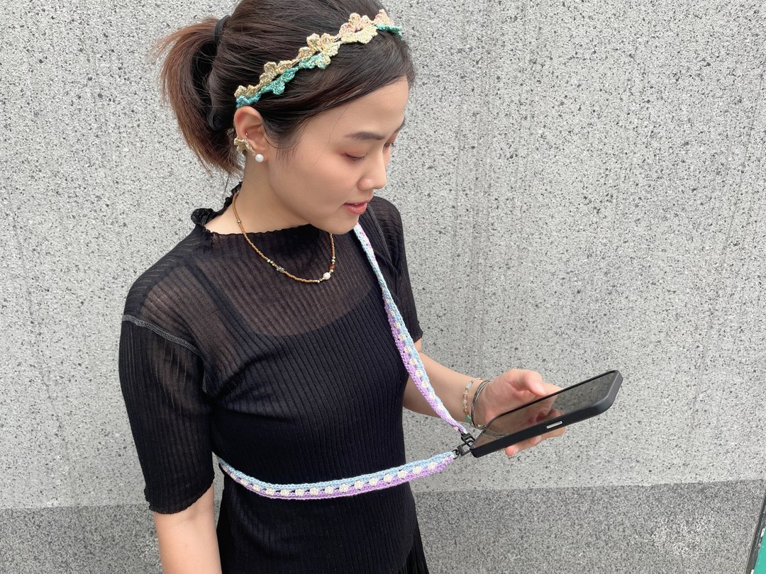 编织手机绳 手机链  天堂蓝 - 手机配件 - 棉 蓝色
