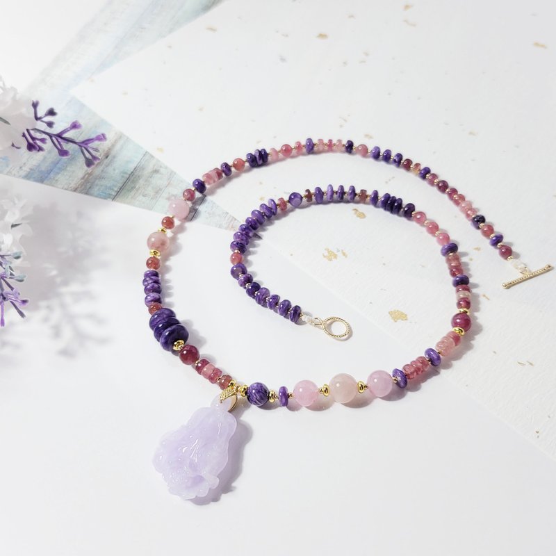 开运 翡翠 紫罗兰 白菜 百财 紫龙晶 碧玺 事业 招财 项链 仅一件 - 项链 - 宝石 紫色