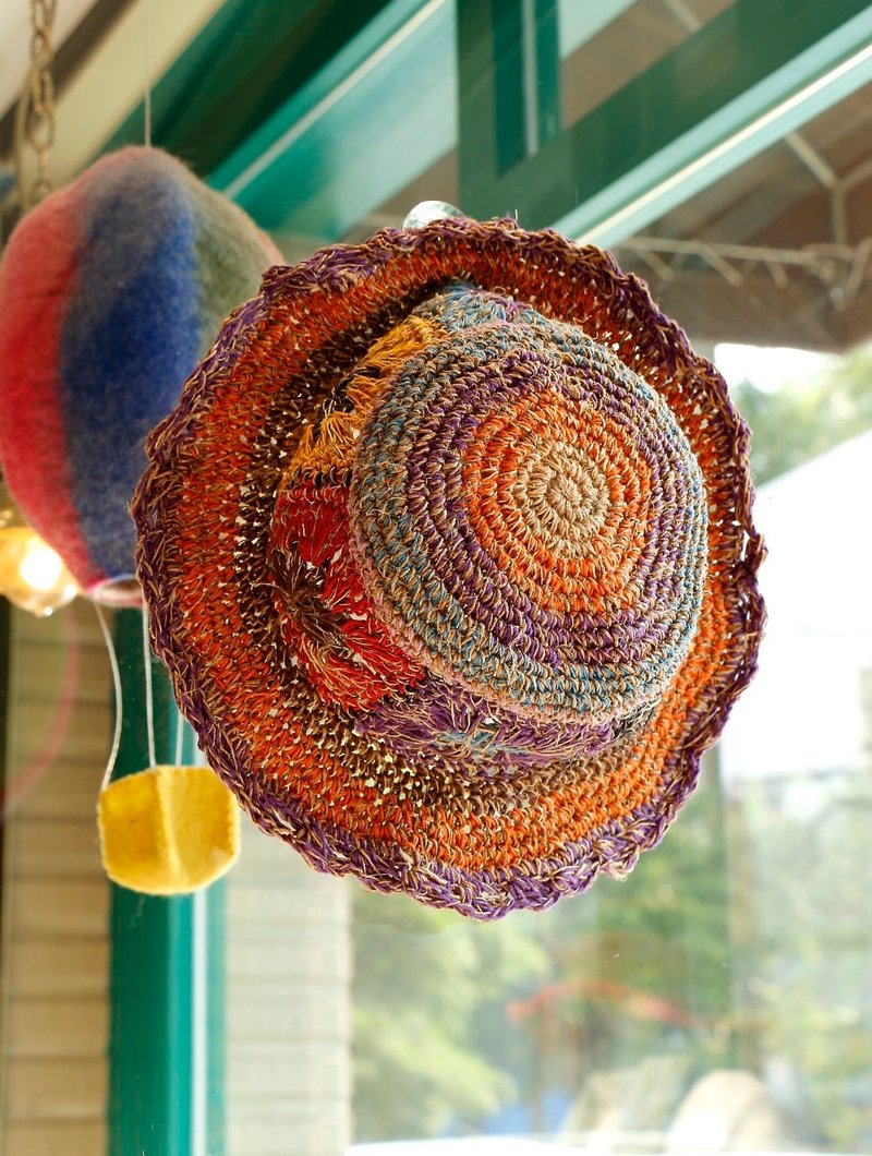 Purin select zakka 尼泊尔手工麻编帽Ｃ（BJB160219） - 帽子 - 纸 橘色