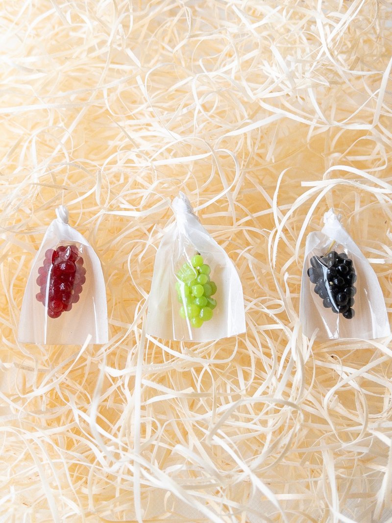 Miniature food grape set of 3 types miniature - 玩偶/公仔 - 粘土 紫色