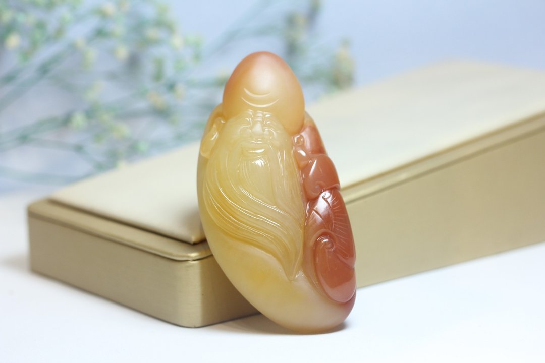 【寿星公】天然黄龙玉 俏色巧雕设计如意  手把件 手玩件 - 其他 - 玉石 多色