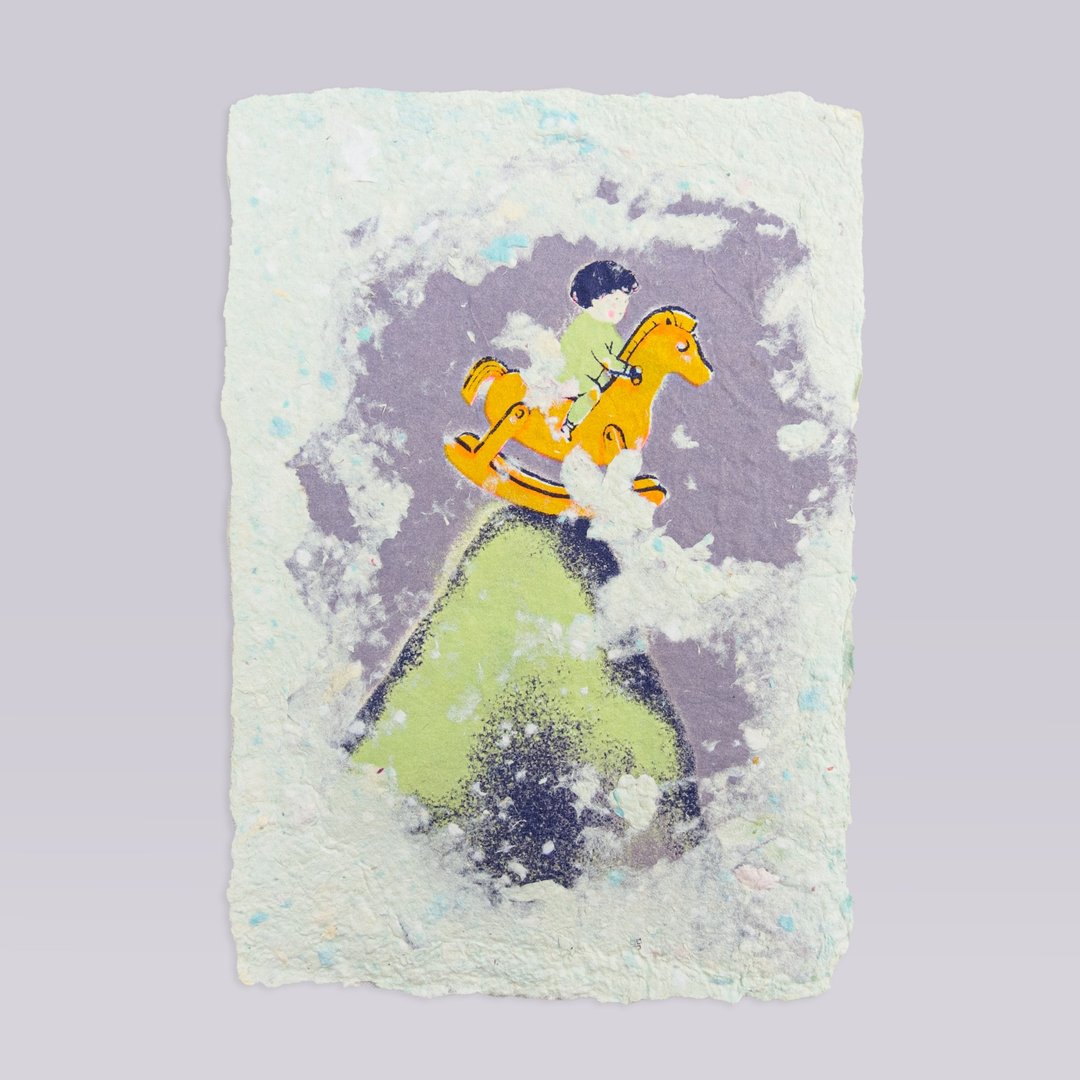 【手工画/卡片】平衡 (20x14cm) - 海报/装饰画/版画 - 纸 蓝色