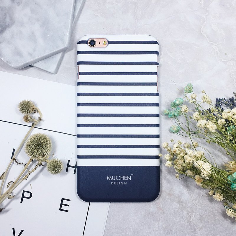 经典系列-海军蓝条纹-iPhone.三星, HTC, Sony.华硕手机壳保护套 - 手机壳/手机套 - 塑料 蓝色
