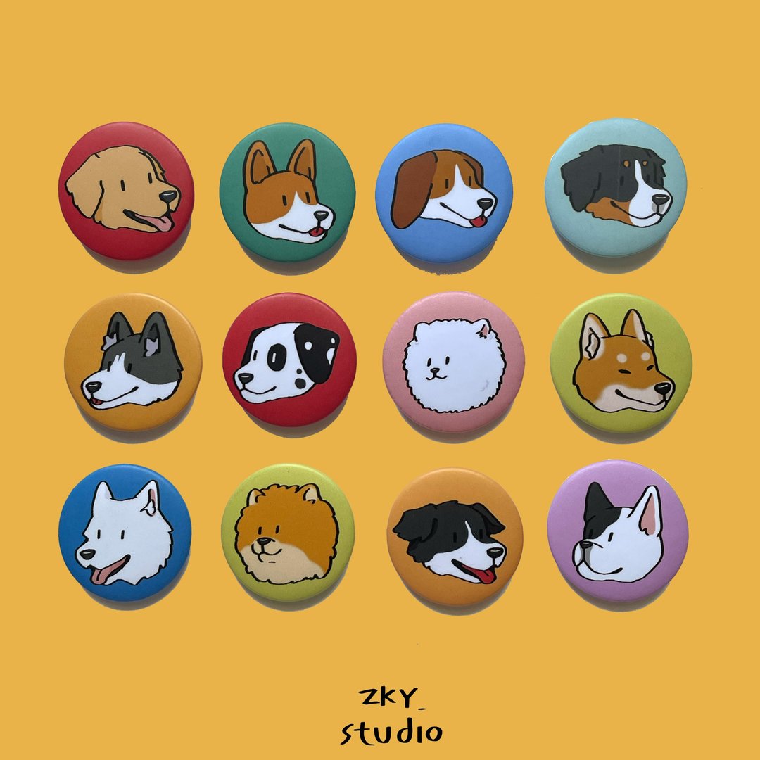 Doggo Pin 3.2 MM. - 徽章/别针 - 其他材质 多色