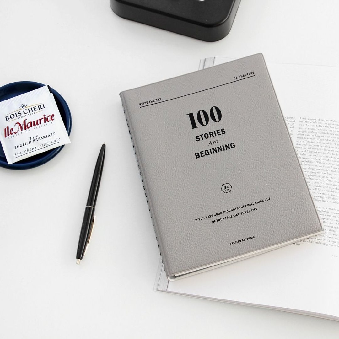 iconic 开学季-把握时光环装质感皮革计划本V4-100 stories,ICO87809 - 笔记本/手帐 - 纸 灰色