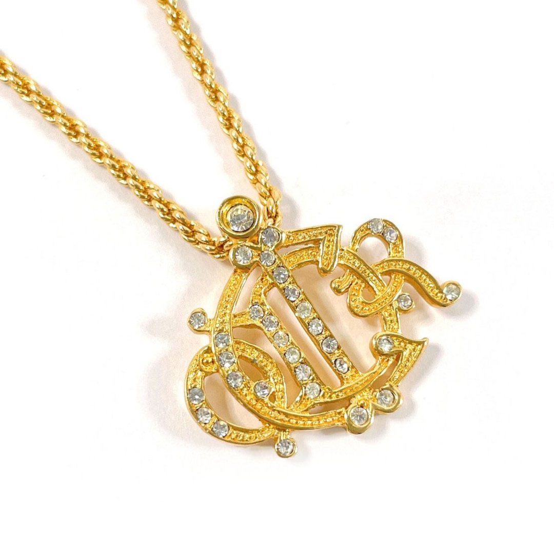 【日本直送 二手美品】迪奥 Christian Dior 项链 徽章Logo 金属/莱茵石 金色 - 项链 - 贵金属 金色
