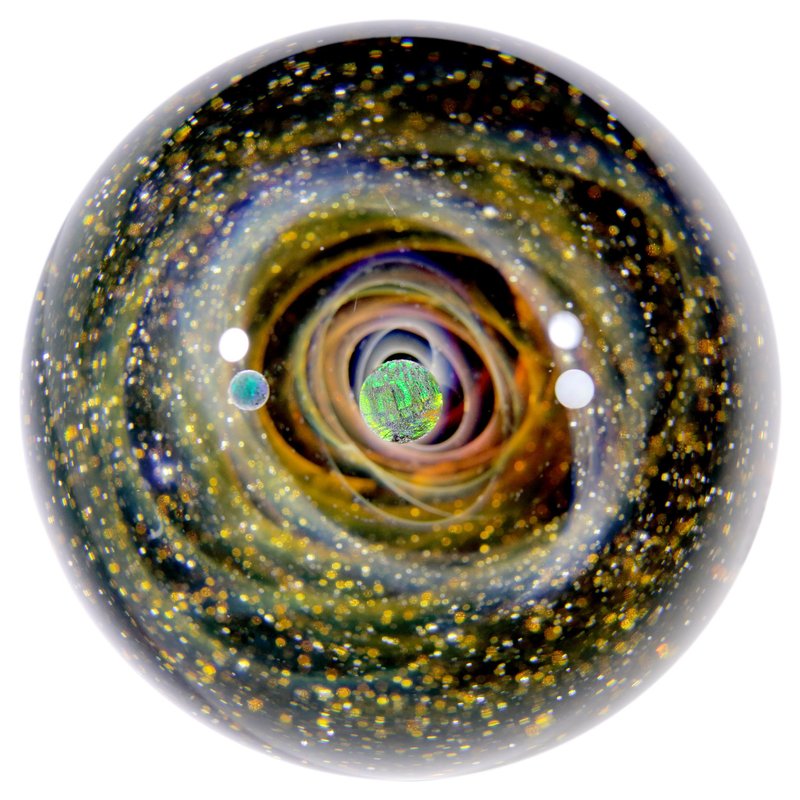 56mm 宇宙玻璃球摆设 no.M229 - 摆饰 - 玻璃 橘色