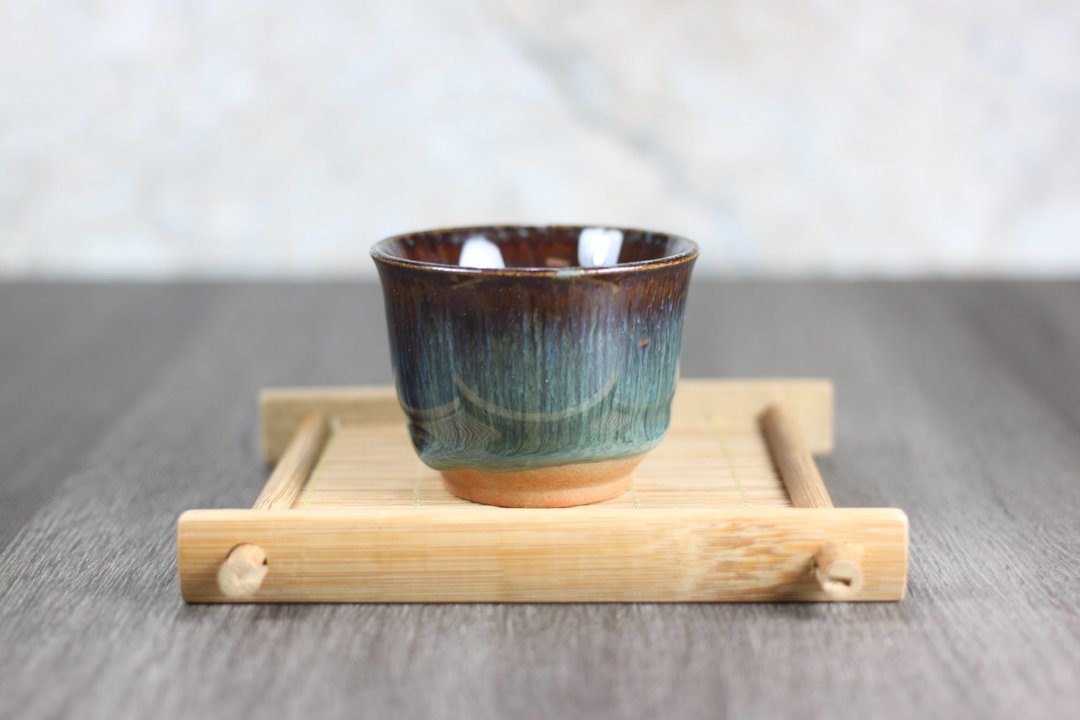 【圣诞礼盒】天目釉 日式手工小茶杯 莺歌陶艺名家叶敏祥手作 - 茶具/茶杯 - 瓷 