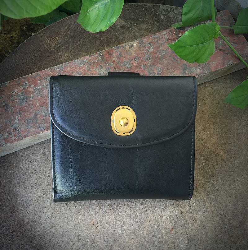 Sienna真皮大容量短皮夹 - 皮夹/钱包 - 真皮 黑色