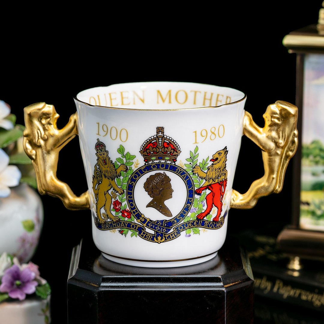 英国制Royal Albert Paragon王者之风1980奢华真金骨瓷双耳马克杯 - 咖啡杯/马克杯 - 瓷 