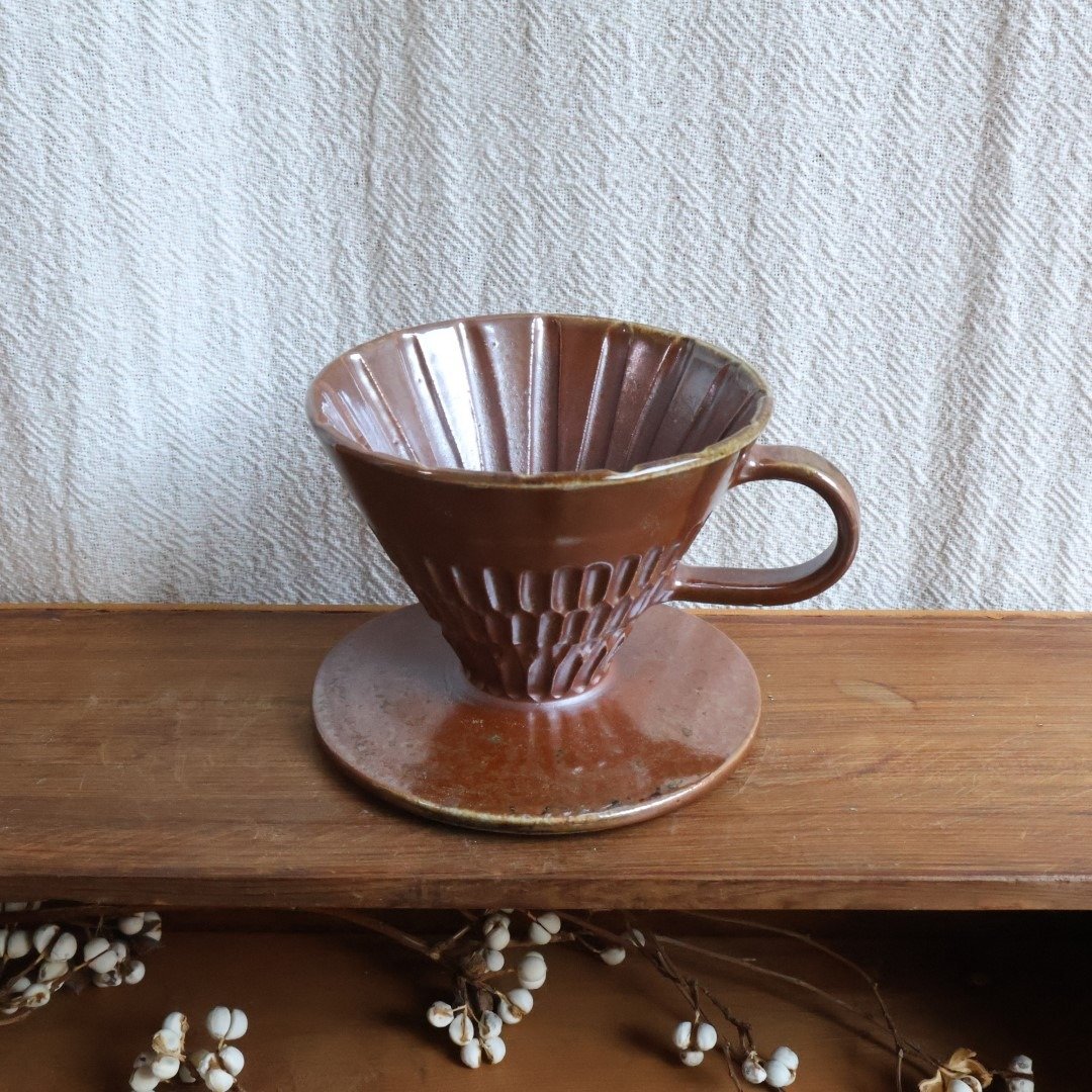 咖啡 柴烧陶手冲滤杯 - 咖啡壶/周边 - 陶 咖啡色