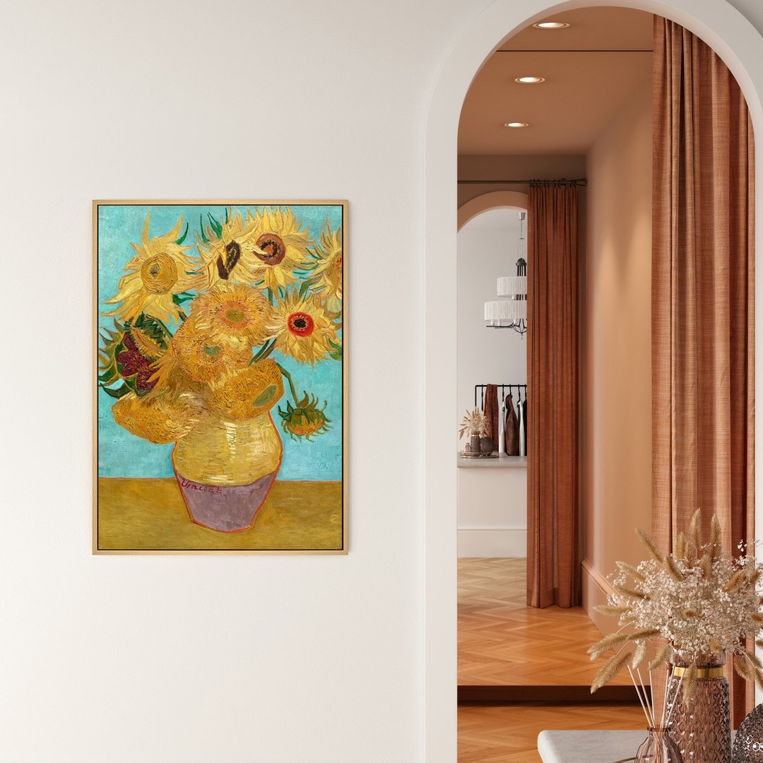 梵谷_十二朵向日葵的花瓶 -  梵谷系列挂画/大师名作系列/风景挂 - 海报/装饰画/版画 - 其他材质 橘色